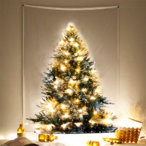 [키미티즈] 크리스마스 패브릭트리 포스터 50P LED전구 건전지포함